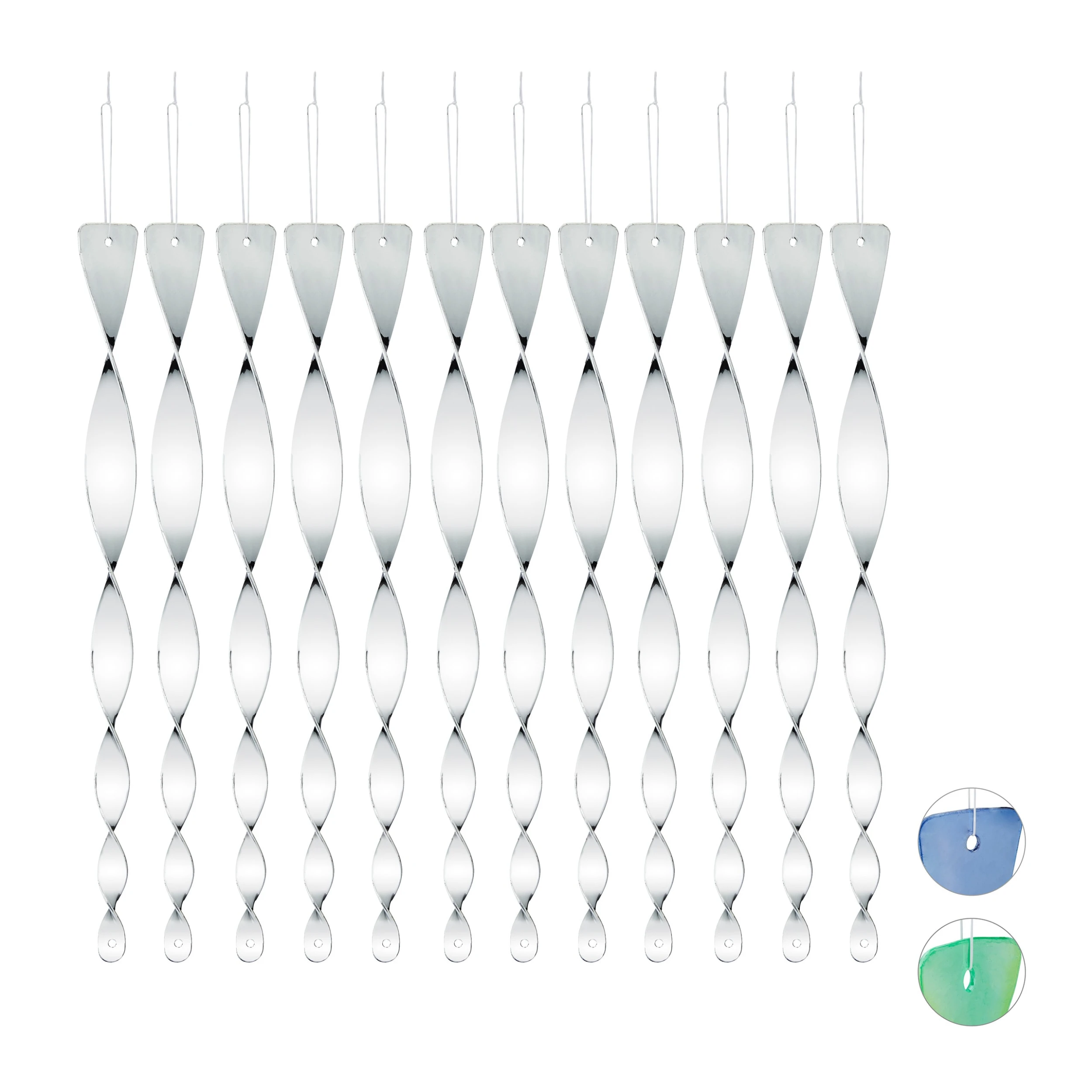 Relaxdays 12er-Set: Vogelabwehrspirale In Silber – Bild 7