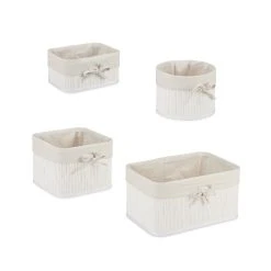 Relaxdays 16 Tlg. Aufbewahrungskorb Set In Weiß