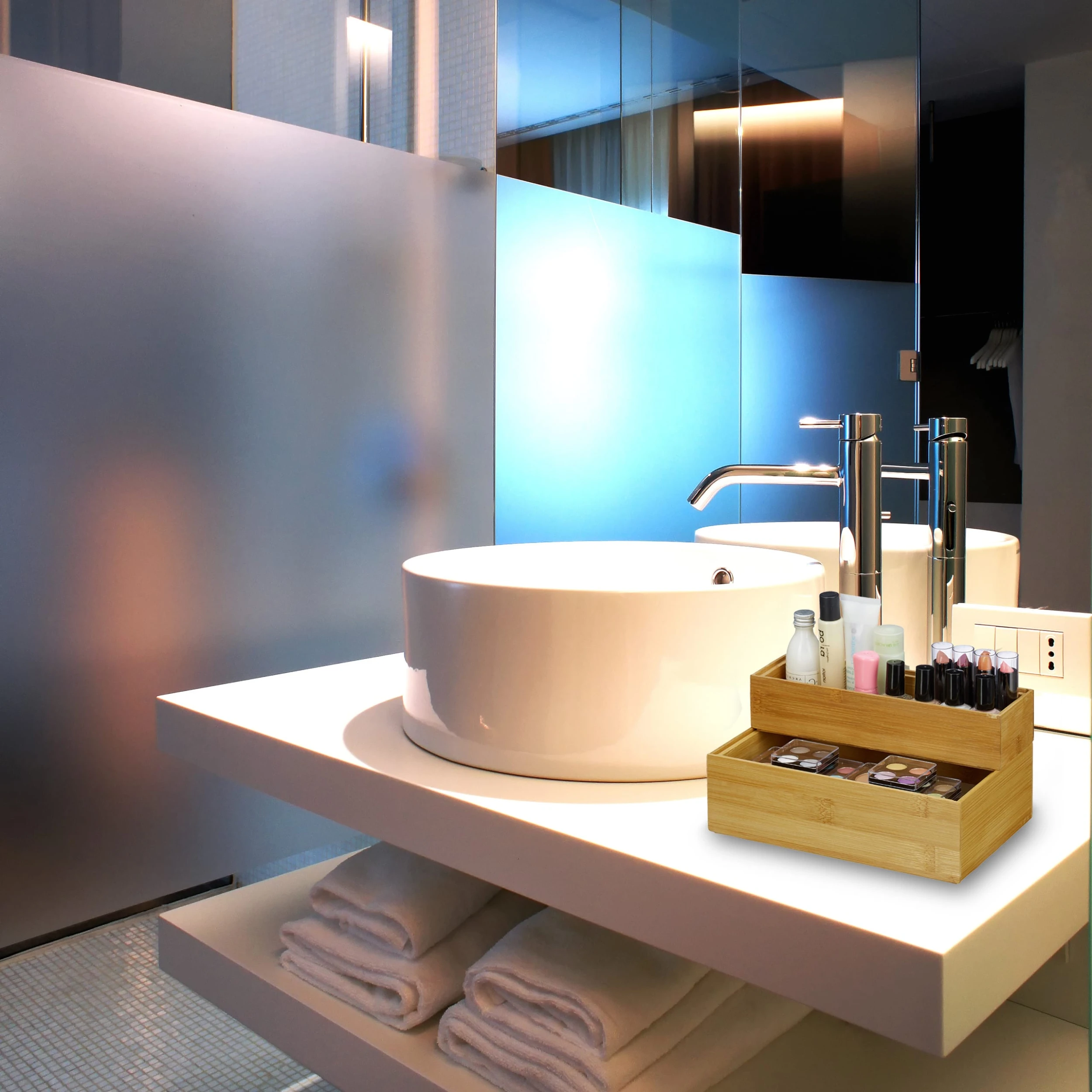 Relaxdays 1x Bambus-Ordnungsbox In Natur - (B)23 X (H)5 X (T)7,5 Cm – Bild 5