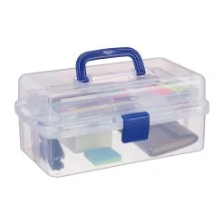 Relaxdays 1x Plastikbox In Blau - (B)33 X (H)14 X (T)19 Cm