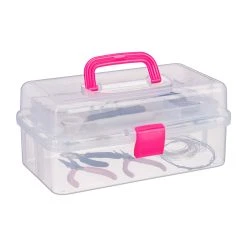 Relaxdays 1x Plastikbox In Pink - (B)33 X (H)14 X (T)19 Cm