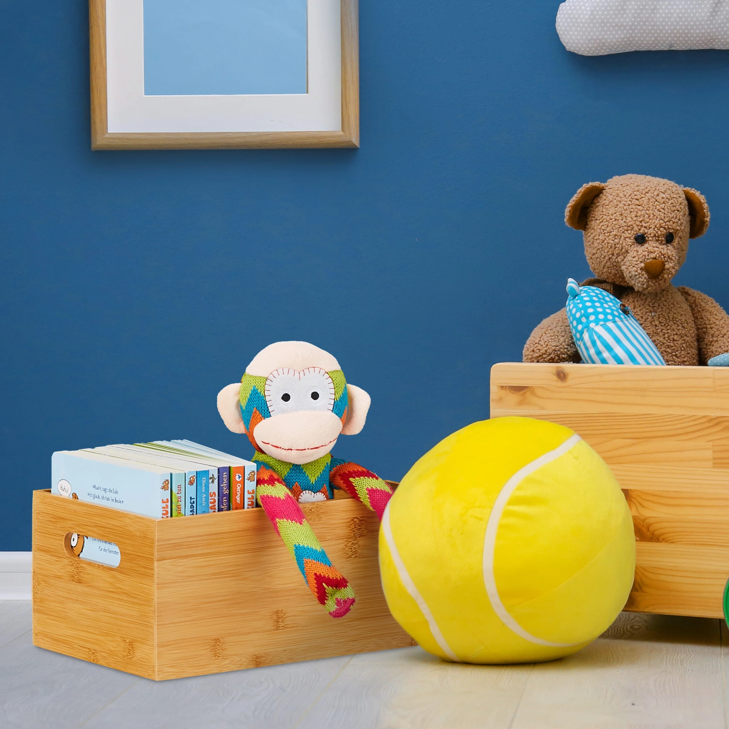 Relaxdays 2 X Aufbewahrungskiste In Natur - (B)30 X (H)14 X (T)20 Cm – Bild 2