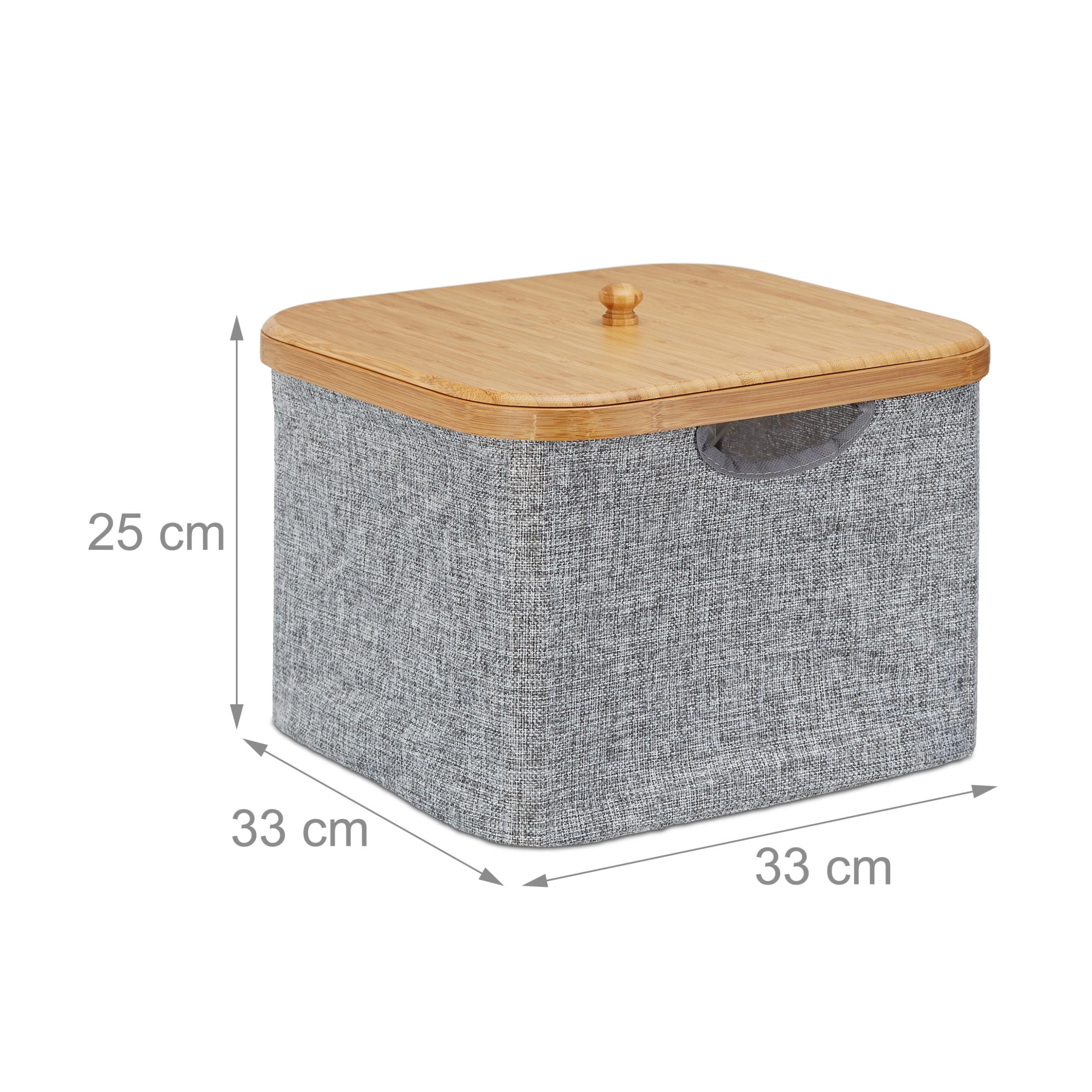 Relaxdays 2 X Aufbewahrungskorb In Grau - (B)33 X (H)25 X (T)33 Cm – Bild 4