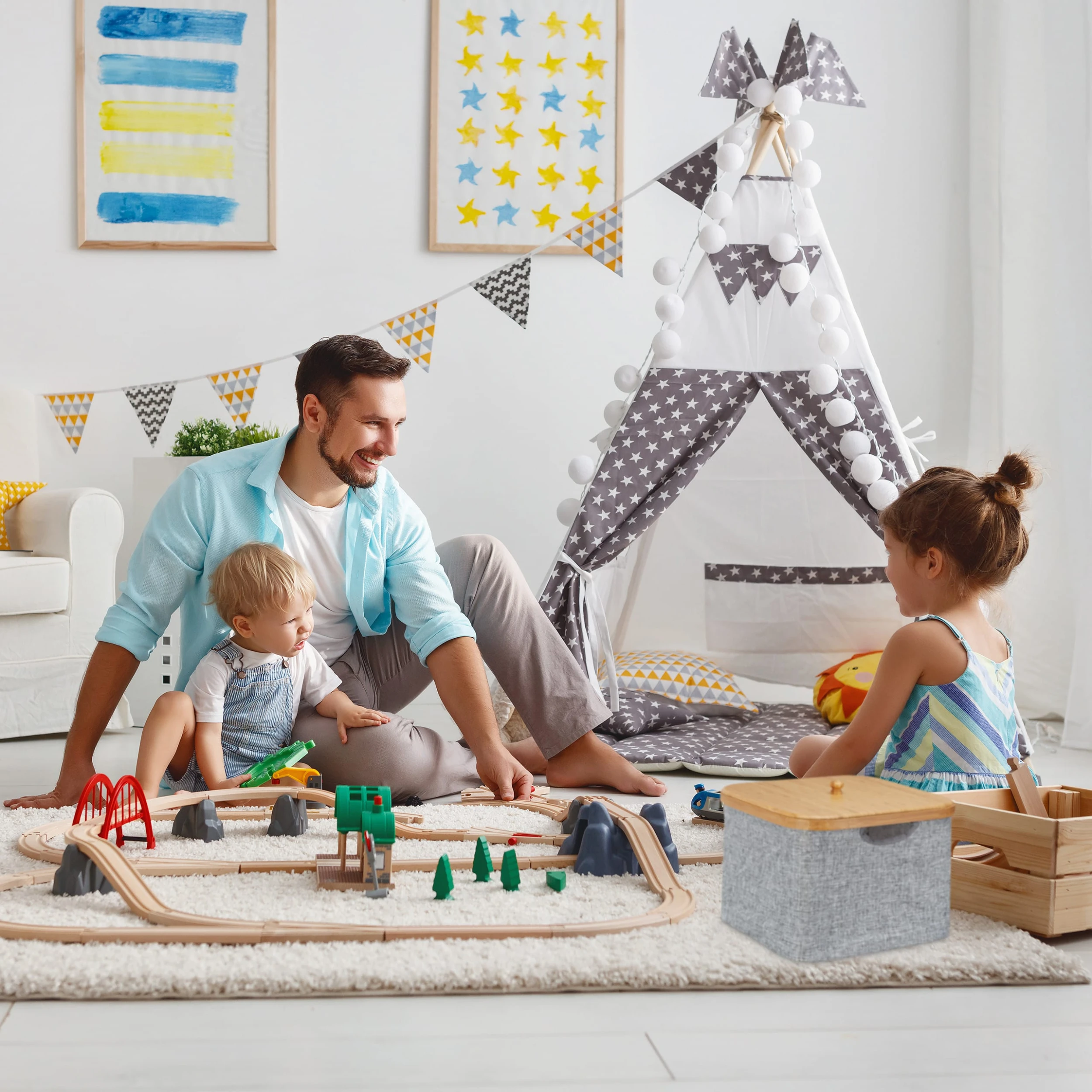 Relaxdays 2 X Aufbewahrungskorb In Grau - (B)33 X (H)25 X (T)33 Cm – Bild 5