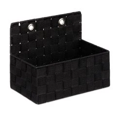 Relaxdays 2 X Aufbewahrungskorb In Schwarz - (B)25x (H)20 X (T)15 Cm