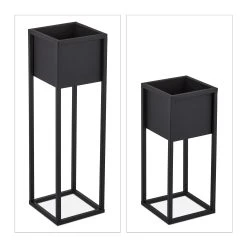 Relaxdays 2 X Blumenständer In Schwarz