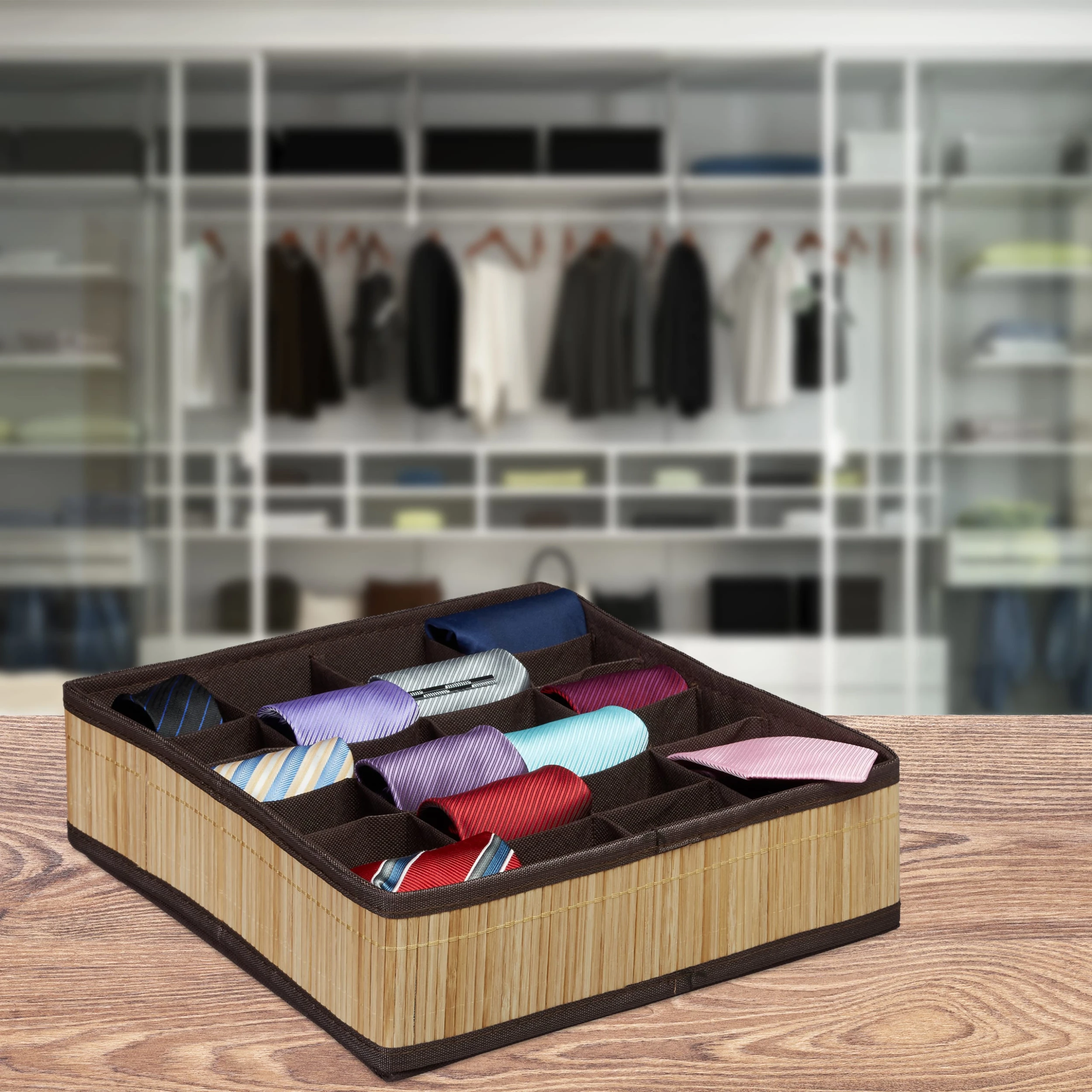 Relaxdays 2 X Krawattenbox In Natur/ Braun – Bild 2