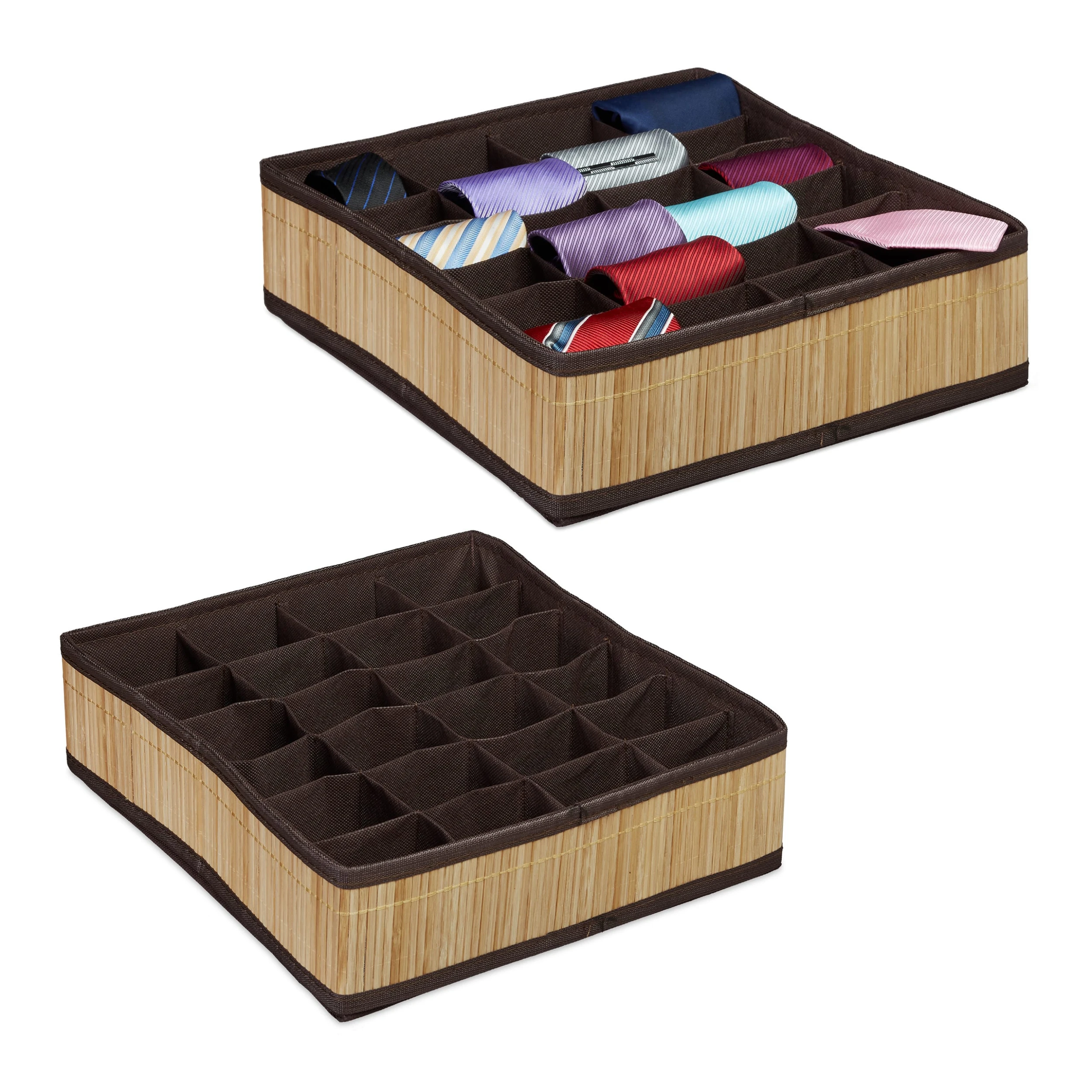 Relaxdays 2 X Krawattenbox In Natur/ Braun – Bild 7