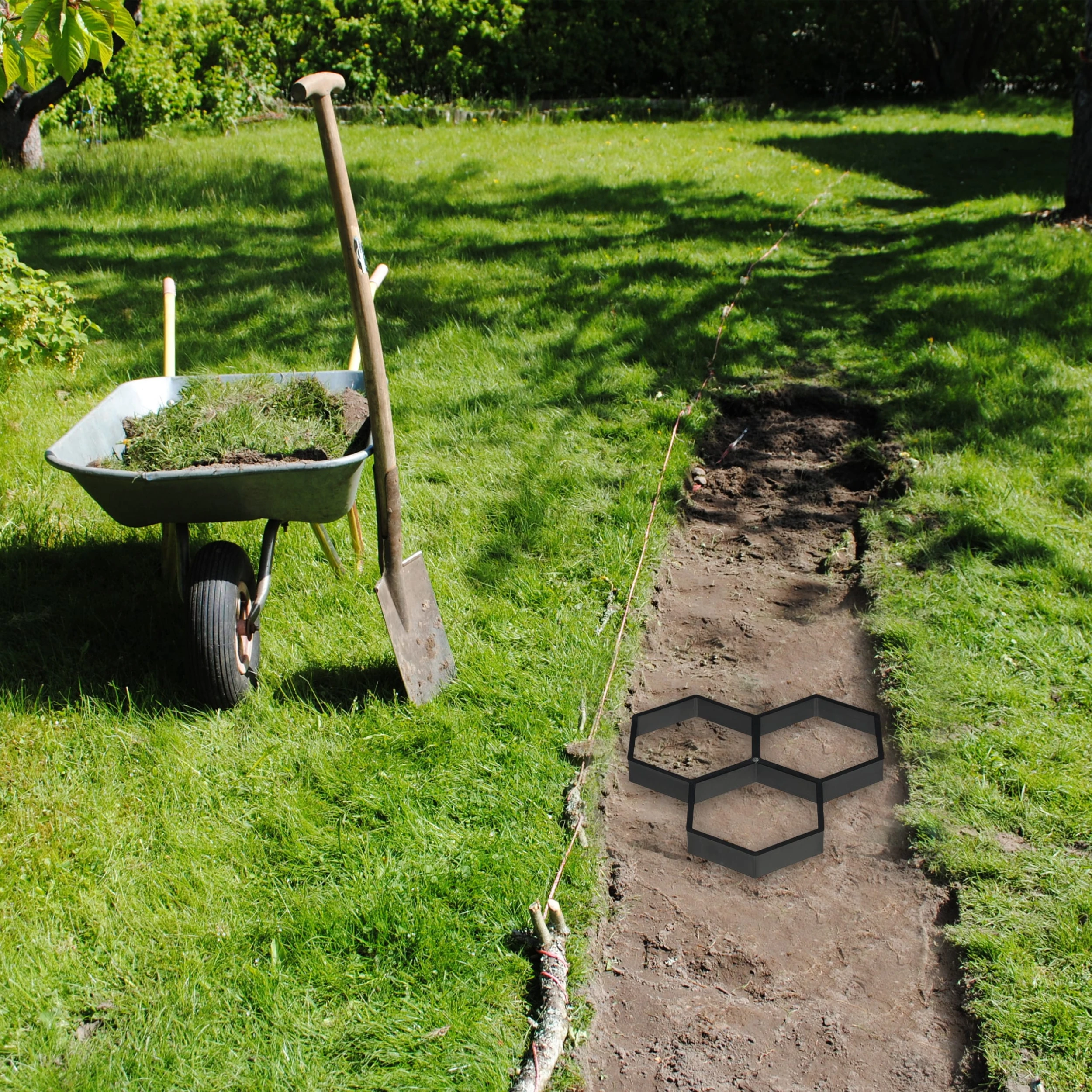 Relaxdays 2 X Pflasterform Hexagon Für Pflastersteine In Schwarz – Bild 2