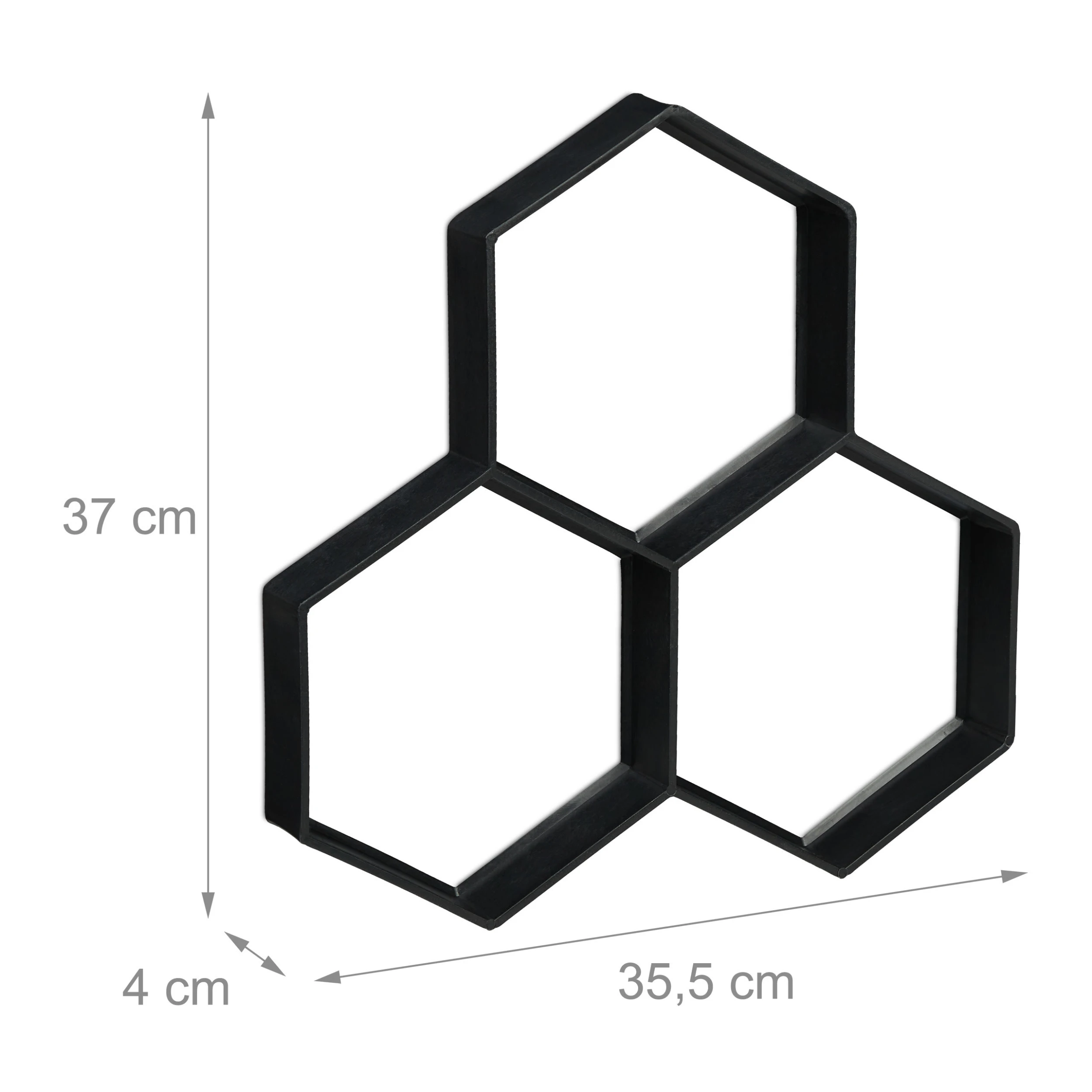 Relaxdays 2 X Pflasterform Hexagon Für Pflastersteine In Schwarz – Bild 4