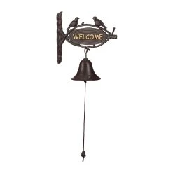 Relaxdays 2 X Türglocke "Welcome" In Dunkelbraun