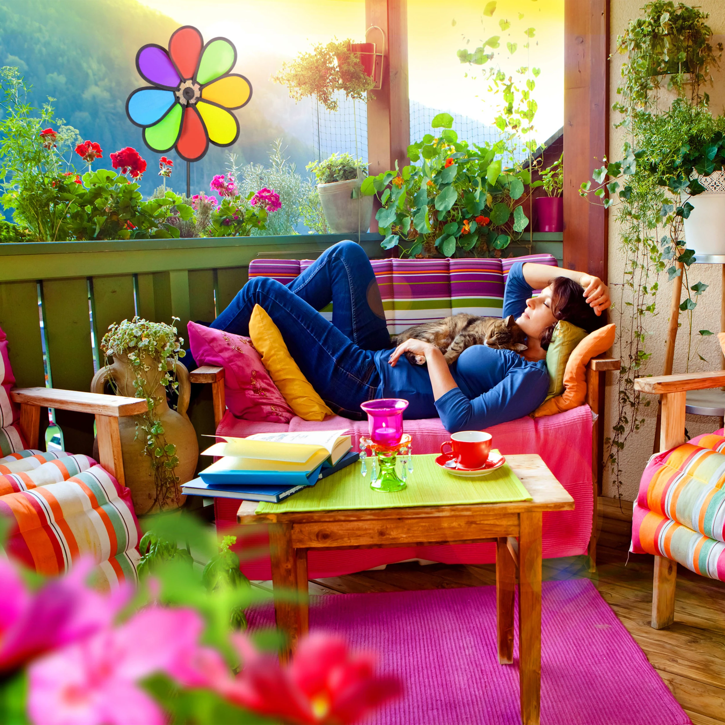 Relaxdays 2 X Windrad In Bunt - (B)31 X (H)72 X (T)6,5 – Bild 3