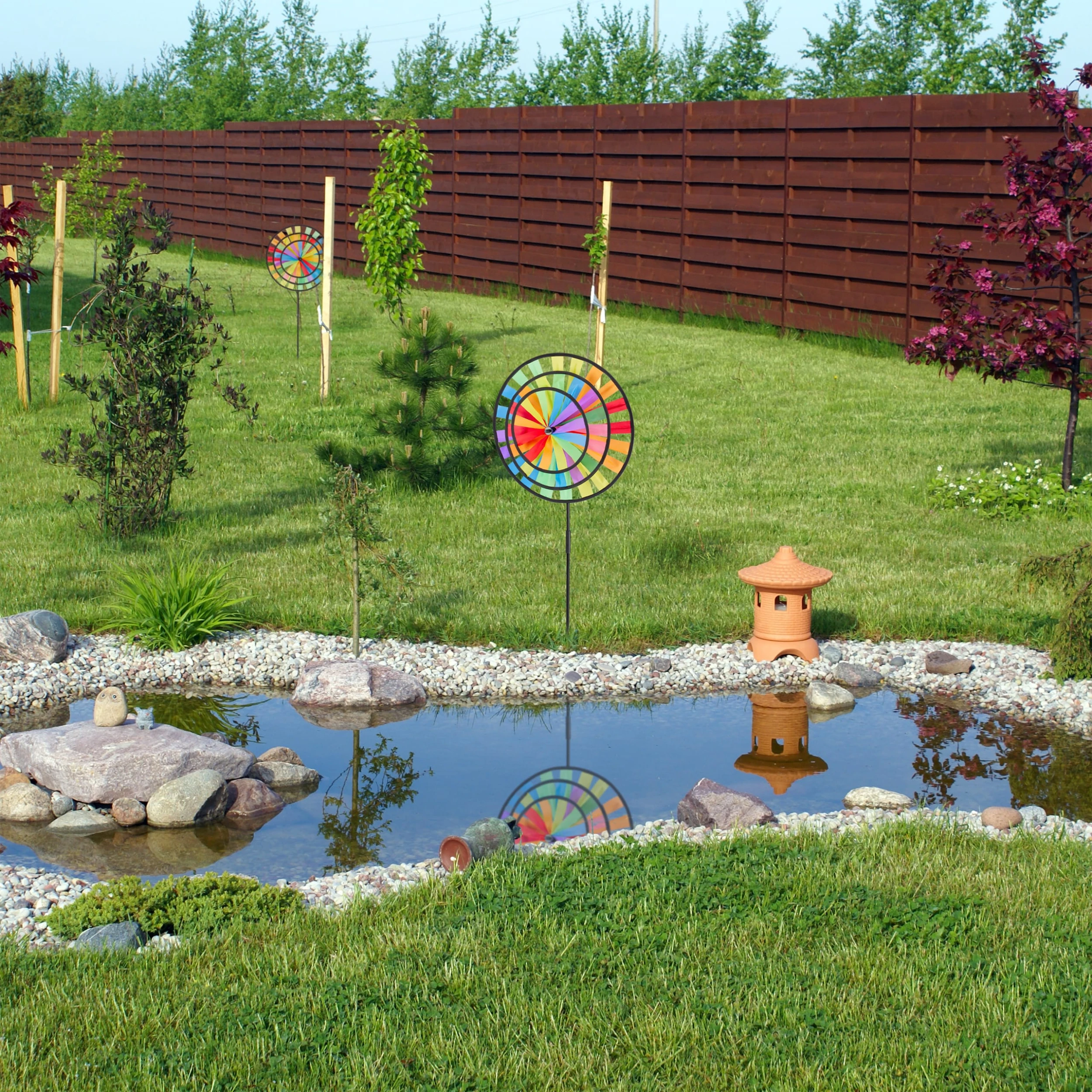 Relaxdays 2 X Windrad "Regenbogen" In Bunt - (B)35 X (H)72 X (T)15 Cm – Bild 3