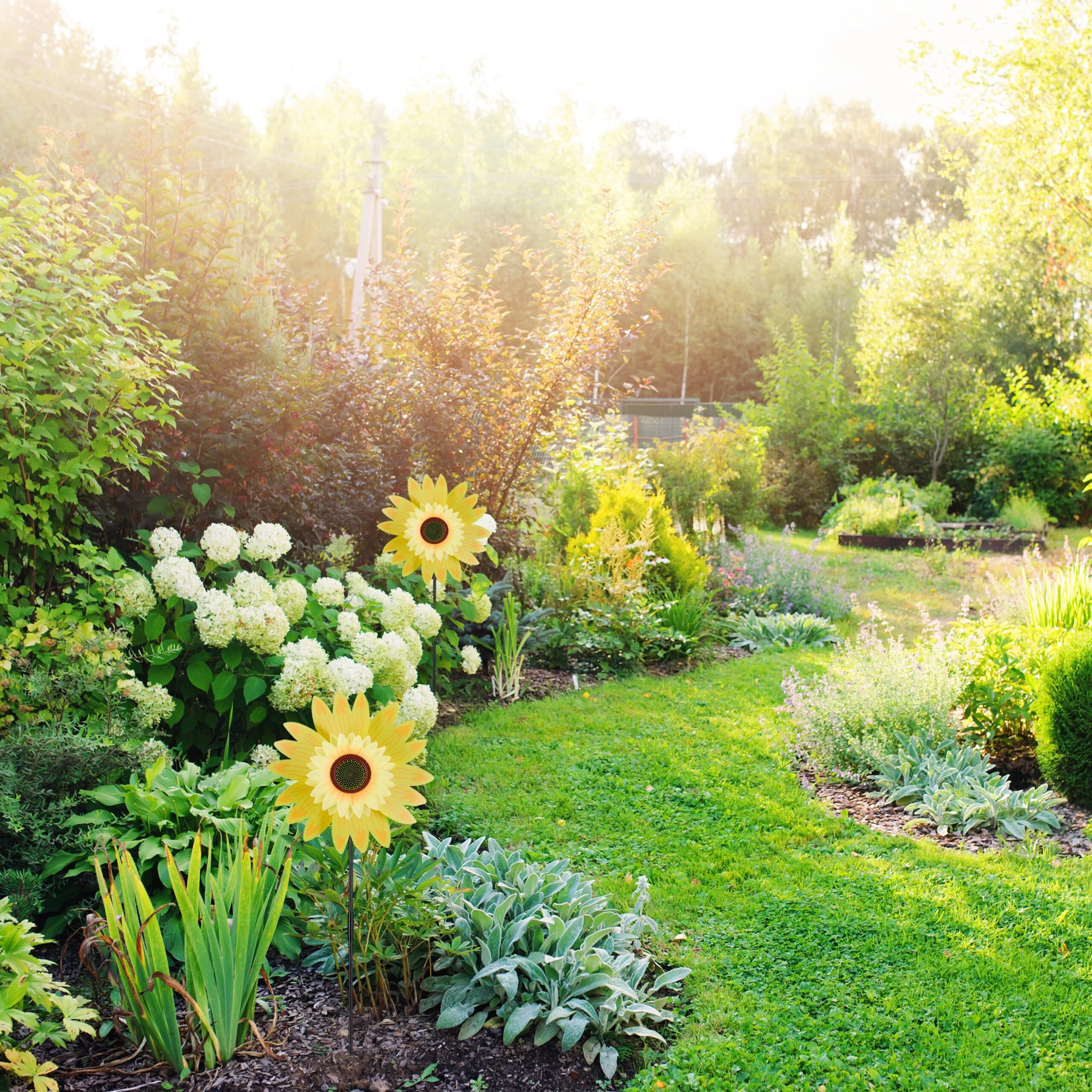 Relaxdays 2 X Windrad "Sonnenblume" In Gelb - (B)29 X (H)76 X (T)8 Cm – Bild 2