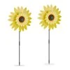Relaxdays 2 X Windrad "Sonnenblume" In Gelb - (B)29 X (H)76 X (T)8 Cm