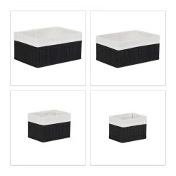 Relaxdays 24 X Aufbewahrungskorb In Schwarz