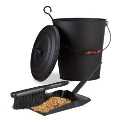 Relaxdays 2tlg. Kaminreinigungs-Set In Schwarz