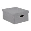 Relaxdays 2x Aufbewahrungsbox In Grau - (B)34,5 X (H)20,5 X (T)42 Cm
