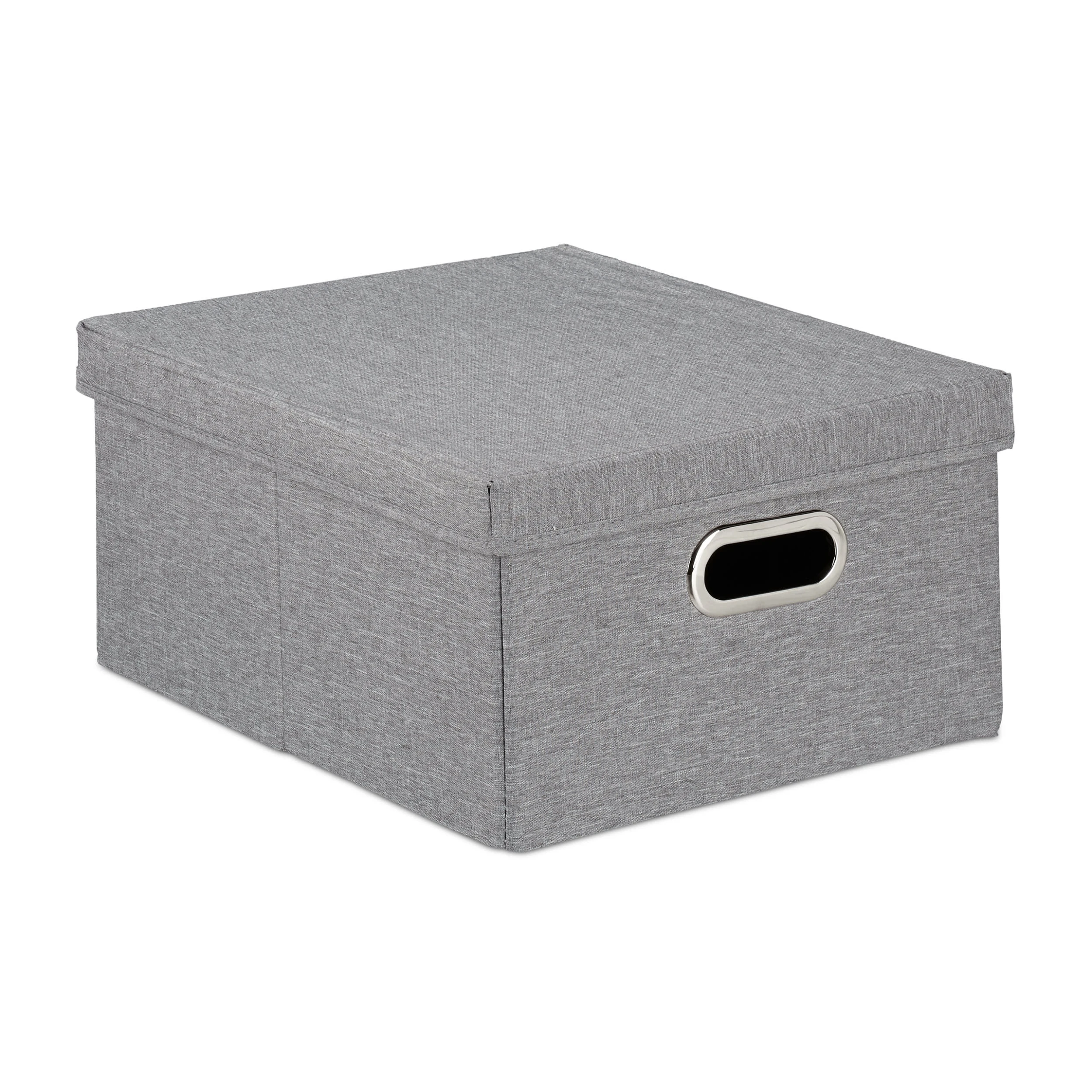 Relaxdays 2x Aufbewahrungsbox In Grau - (B)34,5 X (H)20,5 X (T)42 Cm