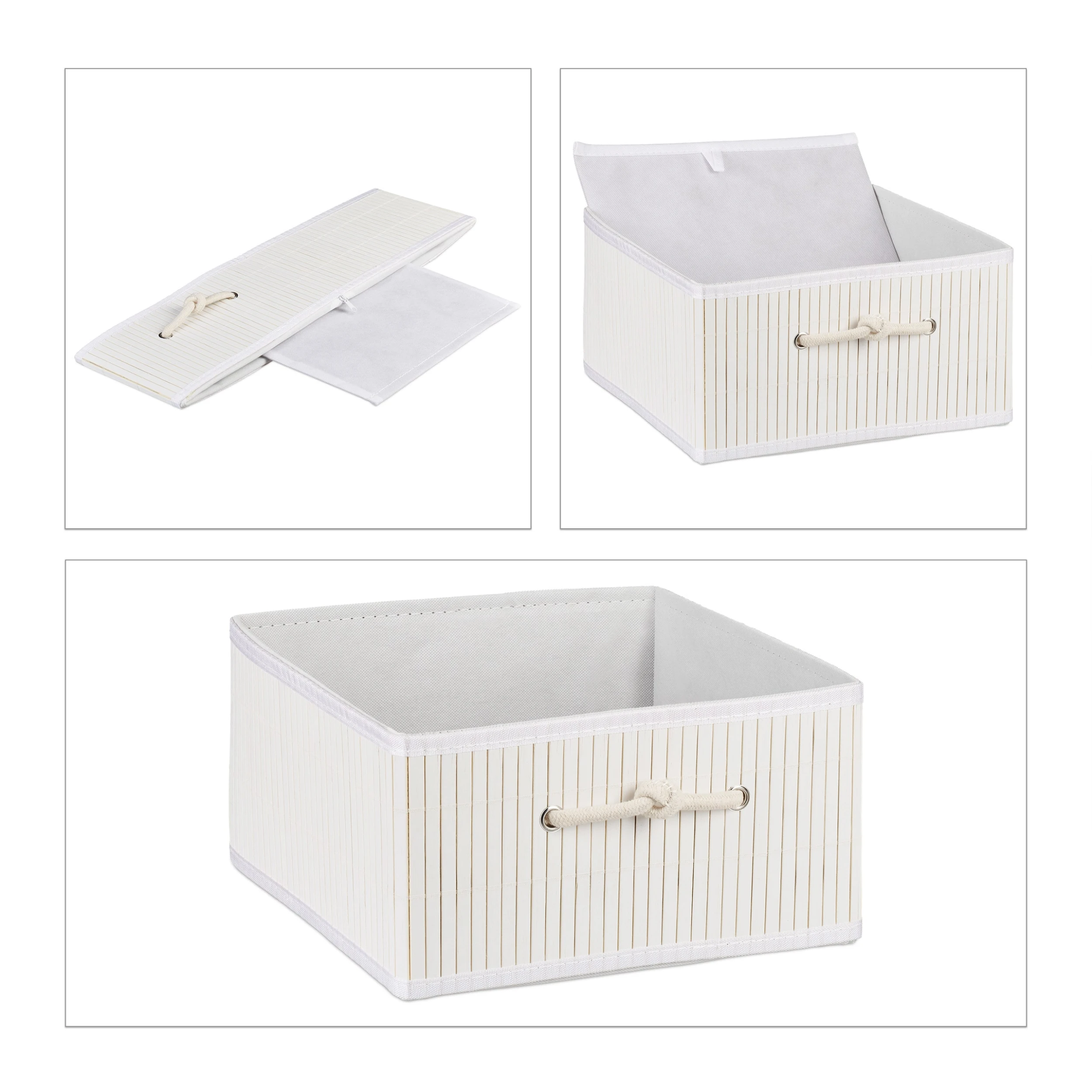 Relaxdays 2x Aufbewahrungskorb In Weiß - (B)32 X (H)16,5 X (T)35 Cm – Bild 6