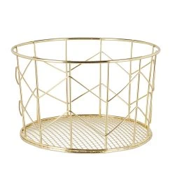 Relaxdays 2x Drahtkorb In Gold