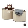 Relaxdays 2x Faltbox In Beige - (B)30 X (H)30 X (T)30 Cm