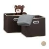 Relaxdays 2x Faltbox In Braun - (B)30 X (H)30 X (T)30 Cm