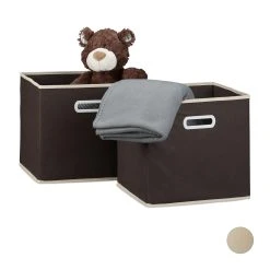 Relaxdays 2x Faltbox In Braun - (B)30 X (H)30 X (T)30 Cm