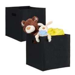 Relaxdays 2x Filzkörbe In Schwarz - (B)30 X (H)30 X (T)30 Cm
