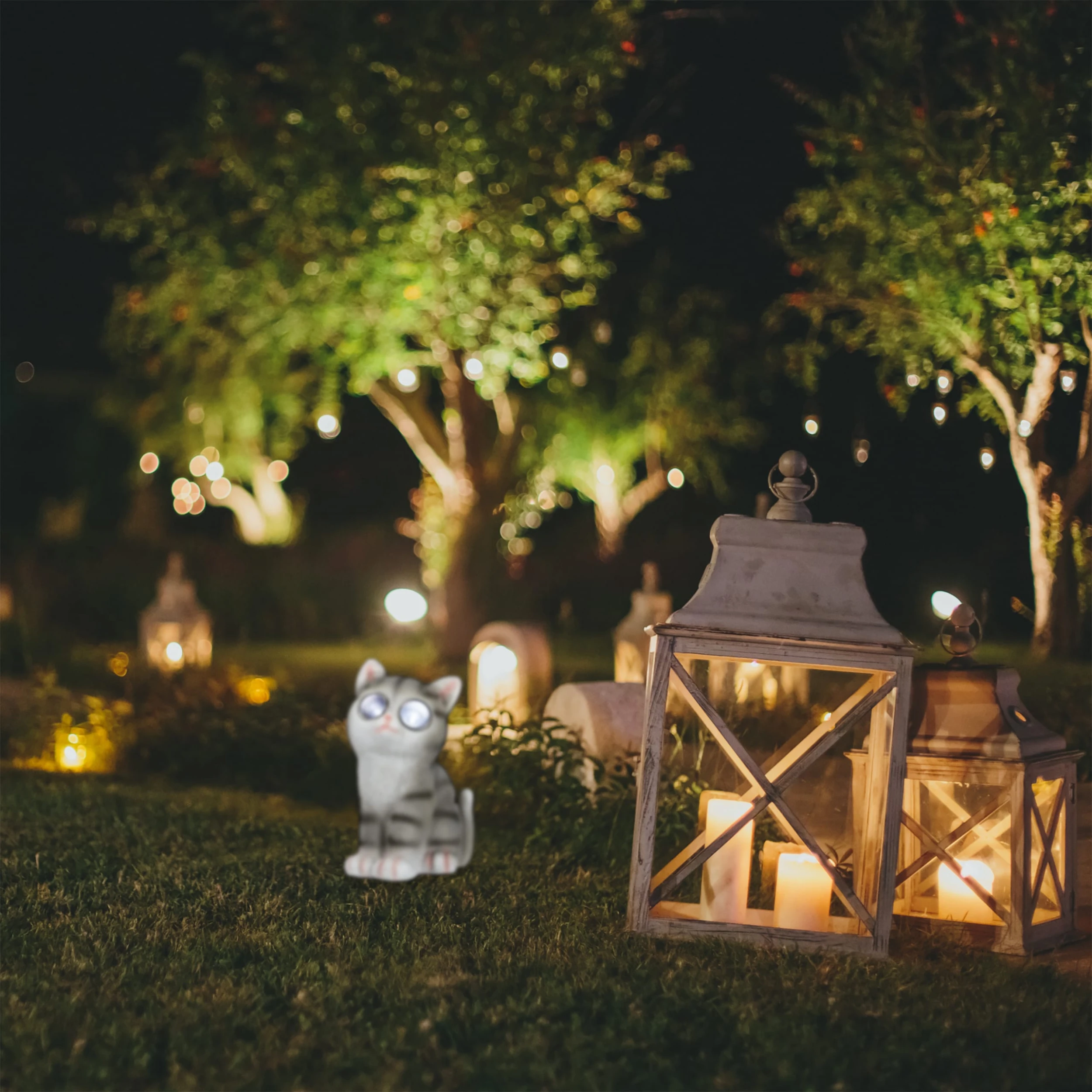 Relaxdays 2x Gartenfigur Katze In Grau - (B)12 X (H)23 X (T)14 Cm – Bild 3