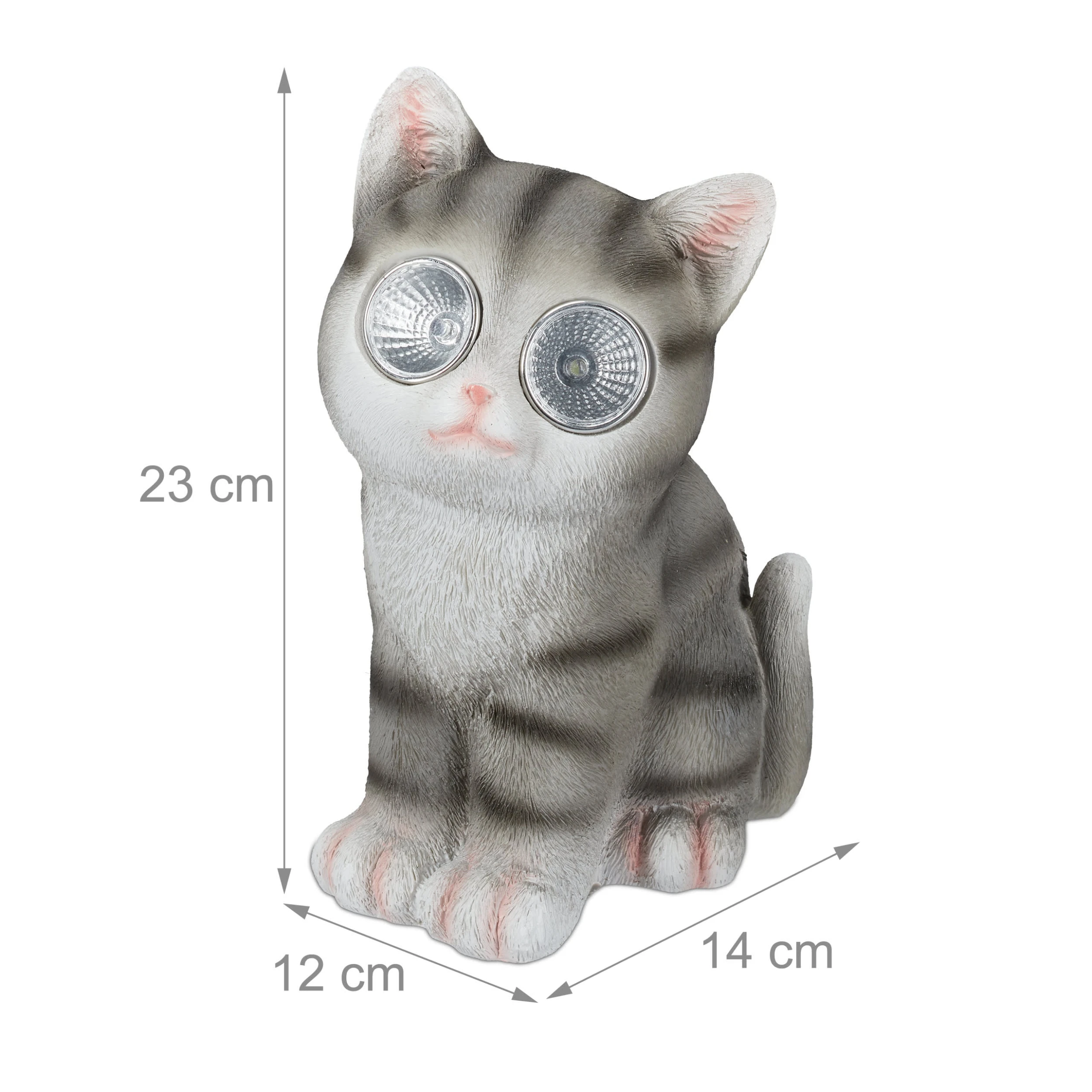 Relaxdays 2x Gartenfigur Katze In Grau - (B)12 X (H)23 X (T)14 Cm – Bild 4