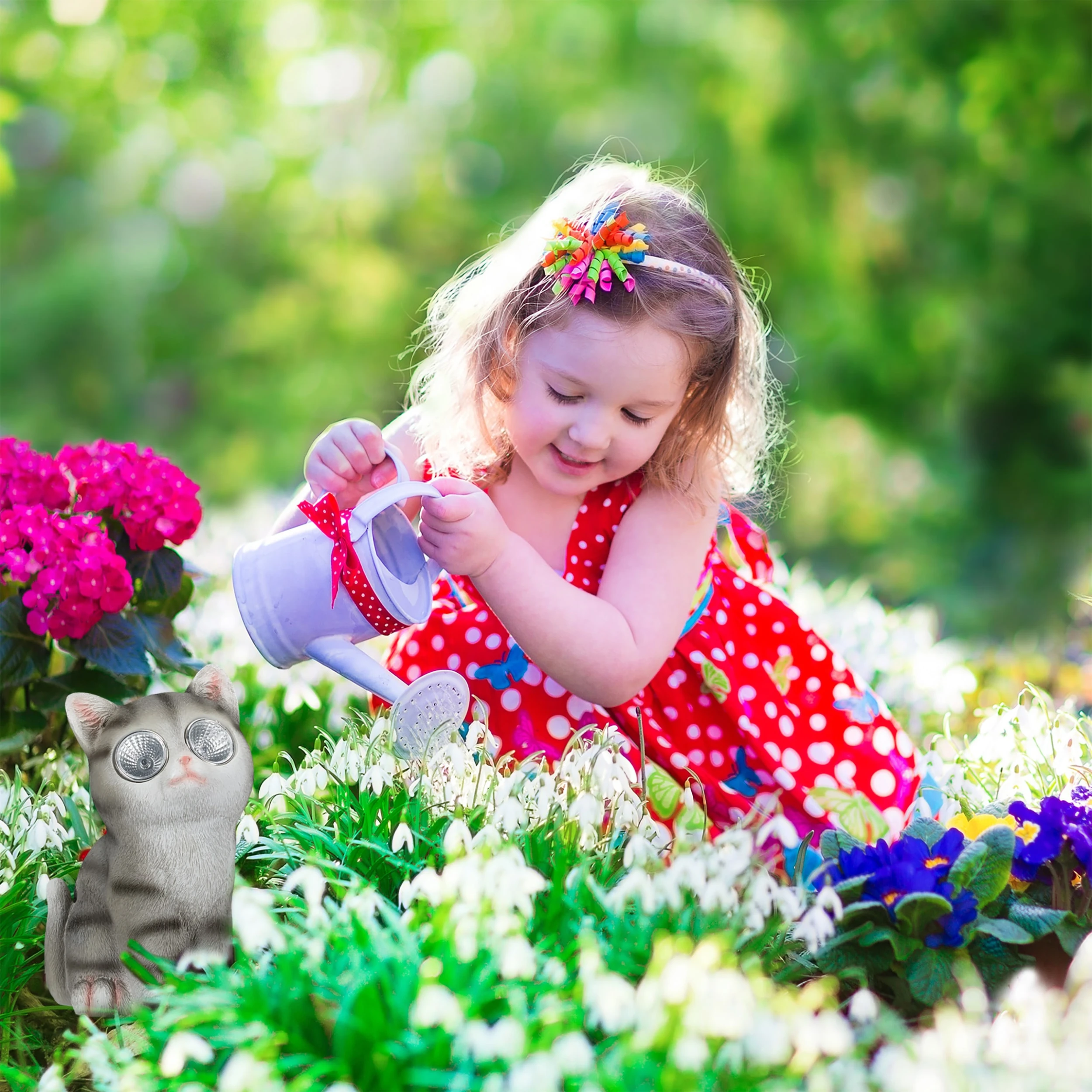 Relaxdays 2x Gartenfigur Katze In Grau - (B)12 X (H)23 X (T)14 Cm – Bild 5