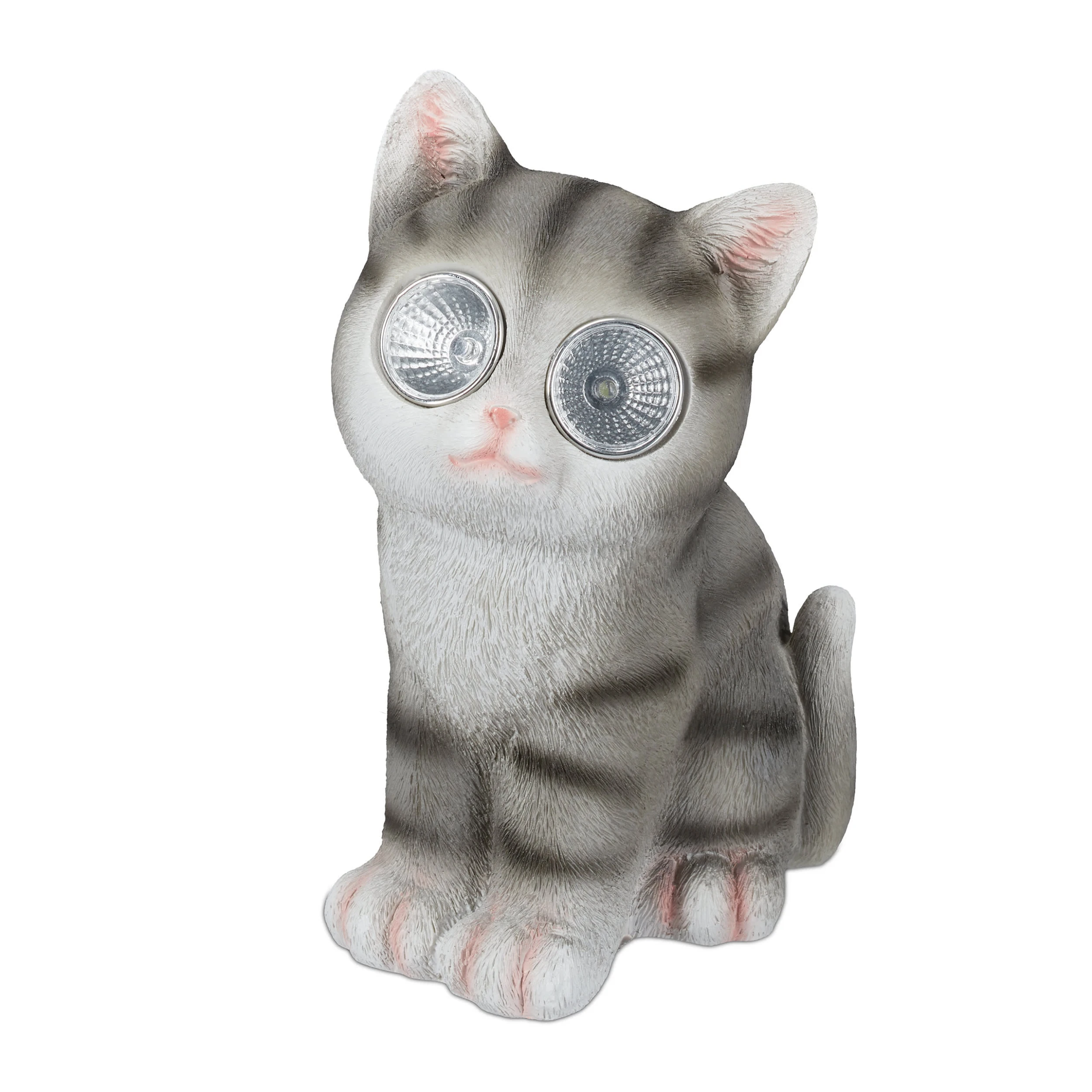 Relaxdays 2x Gartenfigur Katze In Grau - (B)12 X (H)23 X (T)14 Cm