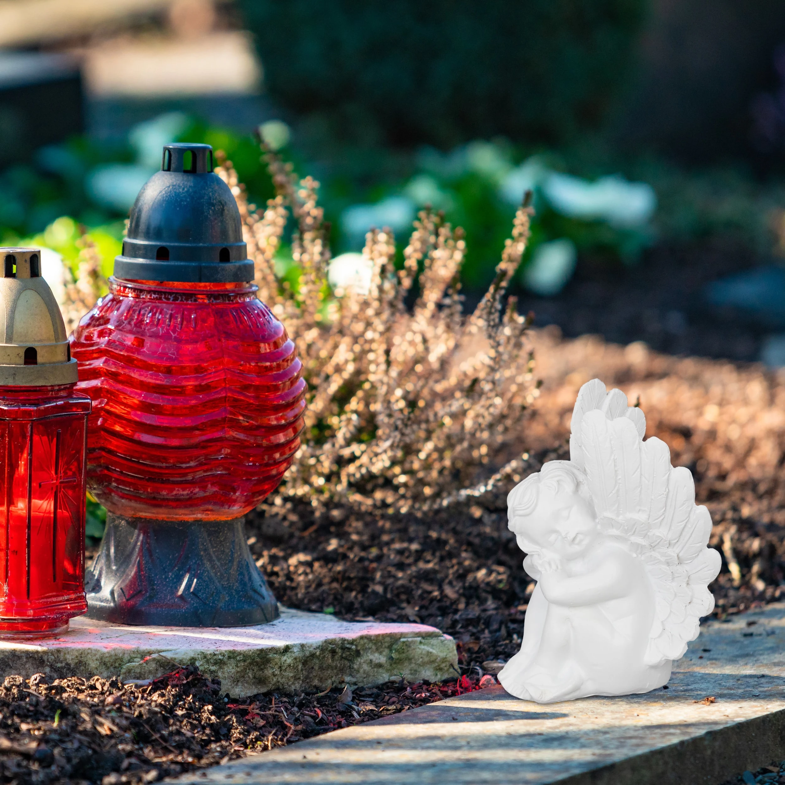 Relaxdays 2x Grabengel In Weiß – Bild 2