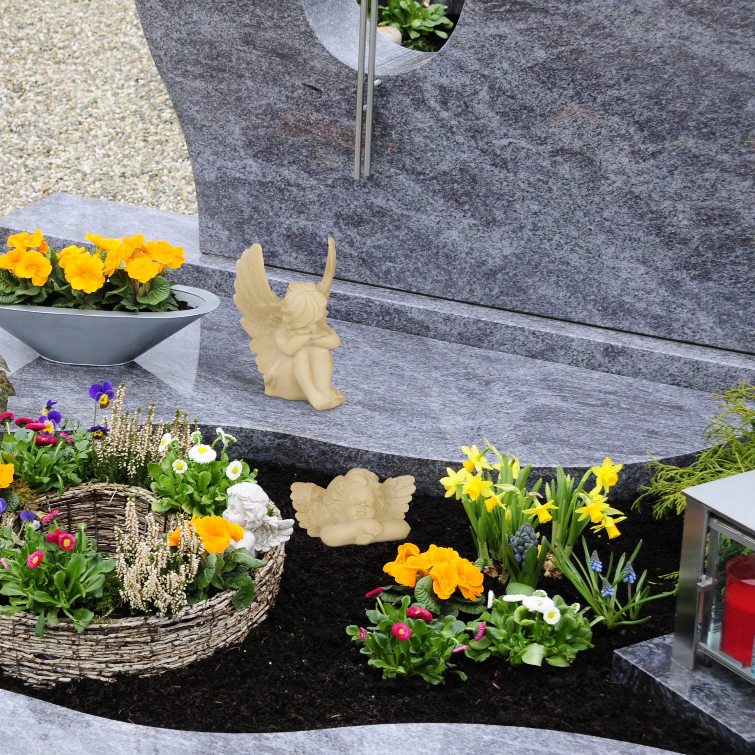 Relaxdays 2x Grabengel In Weiß – Bild 3