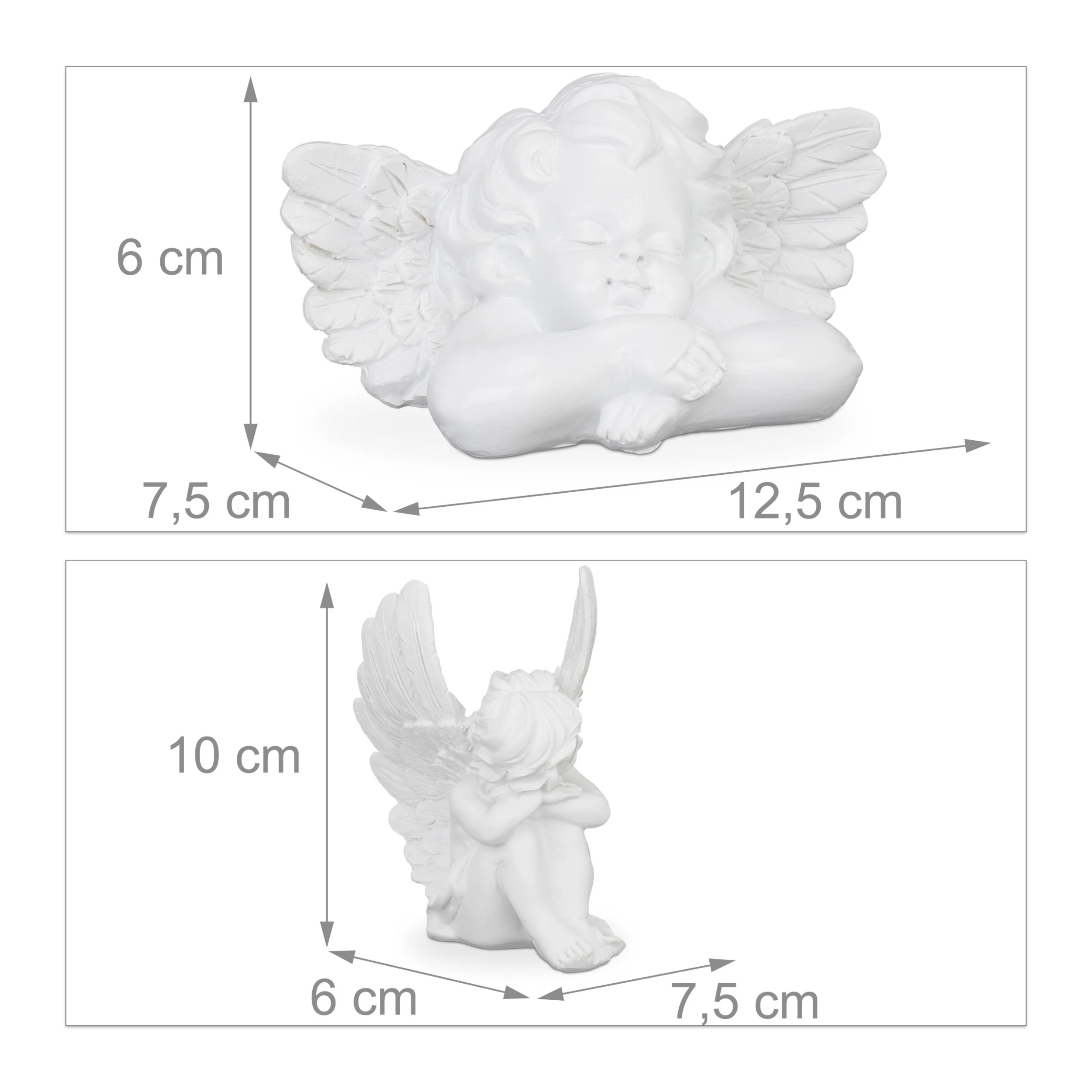 Relaxdays 2x Grabengel In Weiß – Bild 4