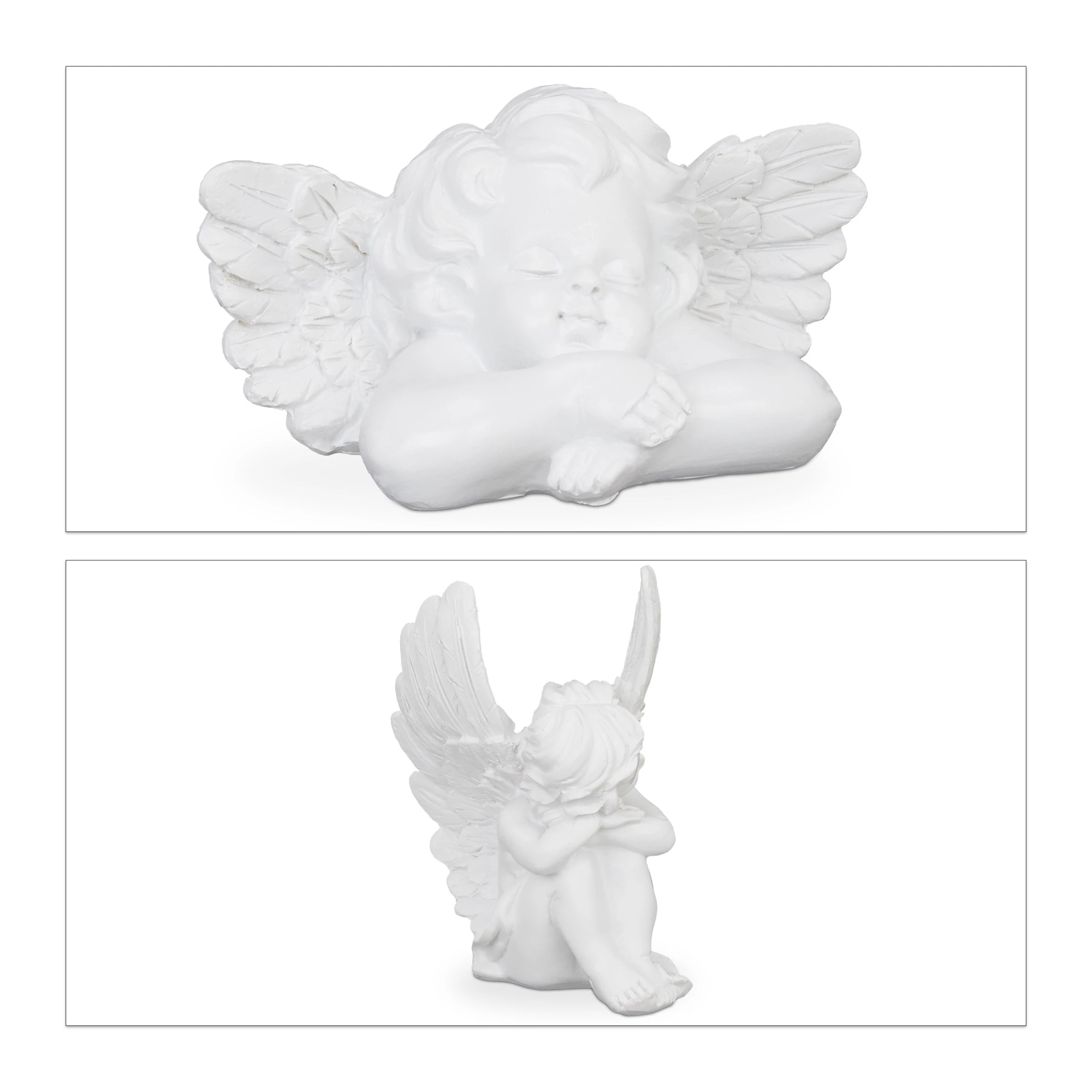 Relaxdays 2x Grabengel In Weiß