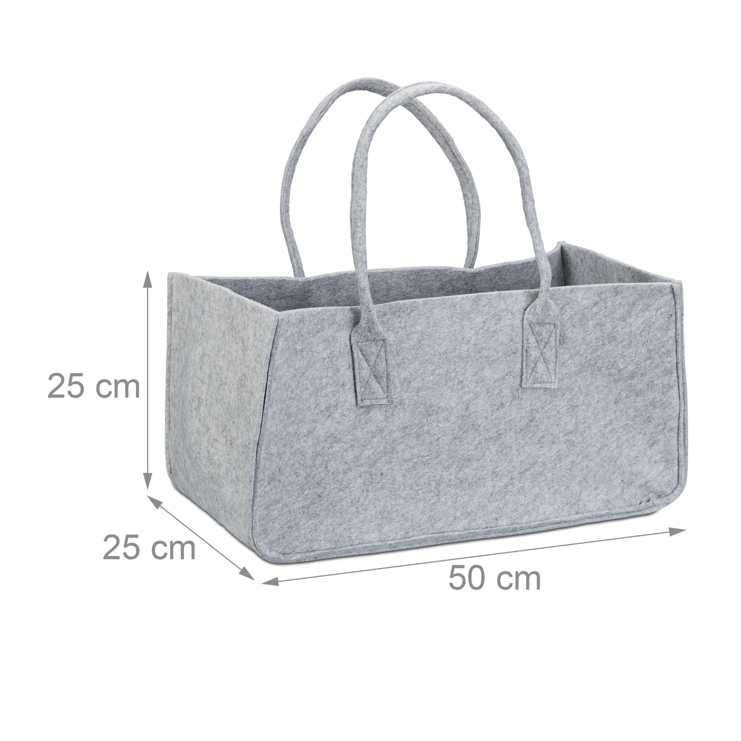 Relaxdays 2x Kaminholztasche In Grau - (B)25 X (H)25 X (T)50 Cm – Bild 3
