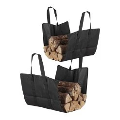 Relaxdays 2x Kaminholztasche In Schwarz