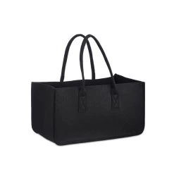 Relaxdays 2x Kaminholztasche In Schwarz - (B)25 X (H)25 X (T)50 Cm