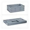 Relaxdays 2x Klappbox In Grau - (B)59,5 X (H)20,5 X (T)40 Cm