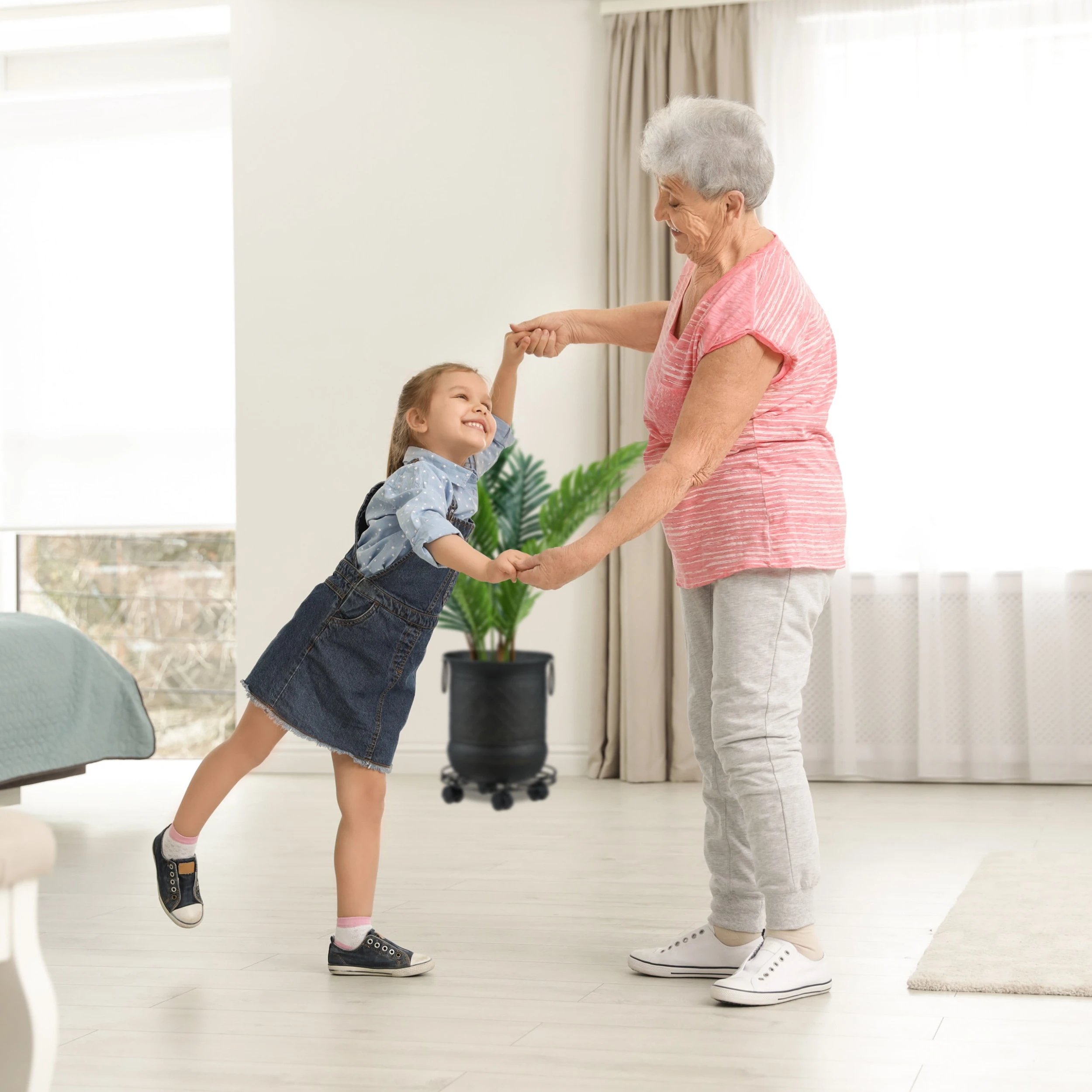 Relaxdays 2x Pflanzenroller In Schwarz - Ø 29 Cm – Bild 3