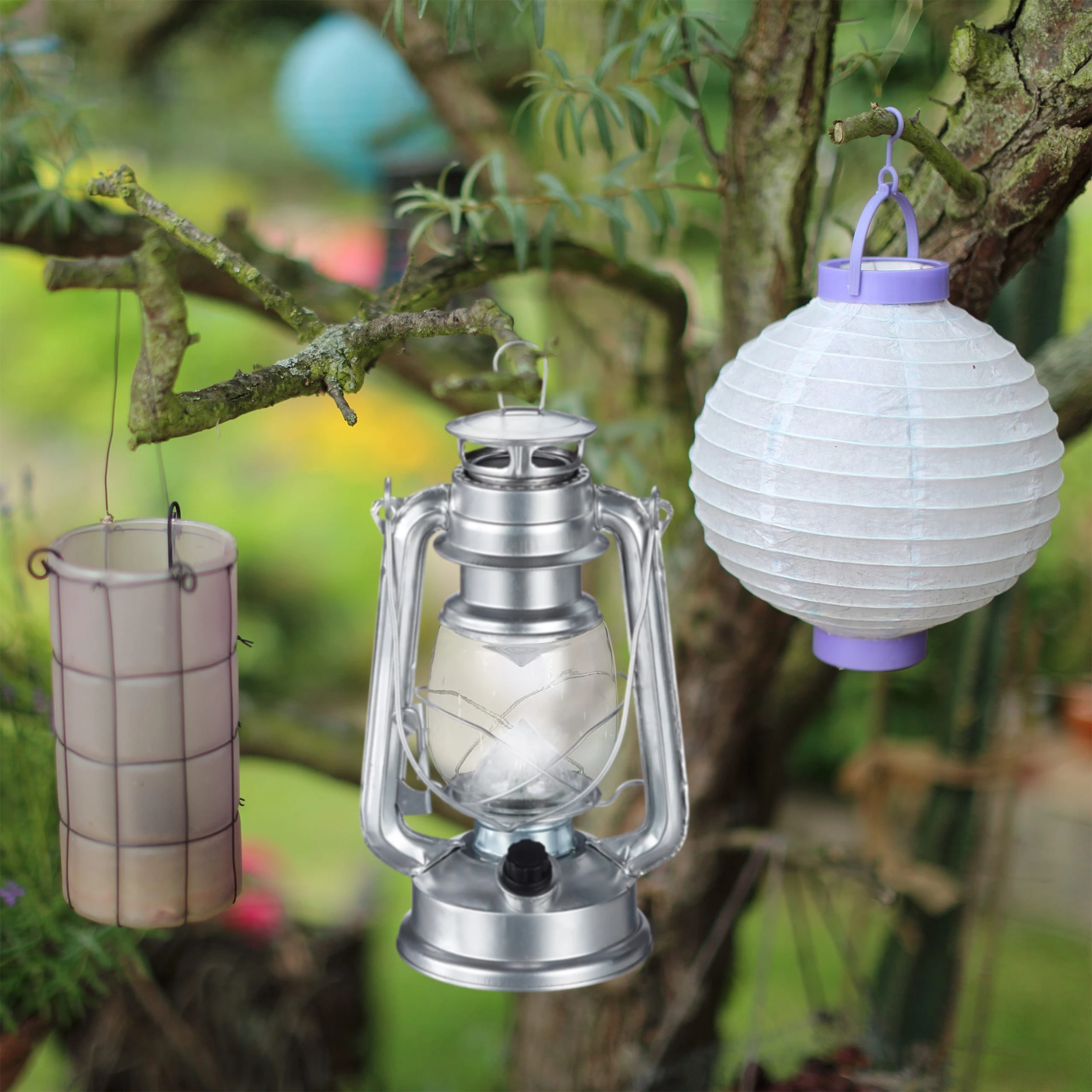 Relaxdays 2x Sturmlaterne LED In Silber – Bild 2