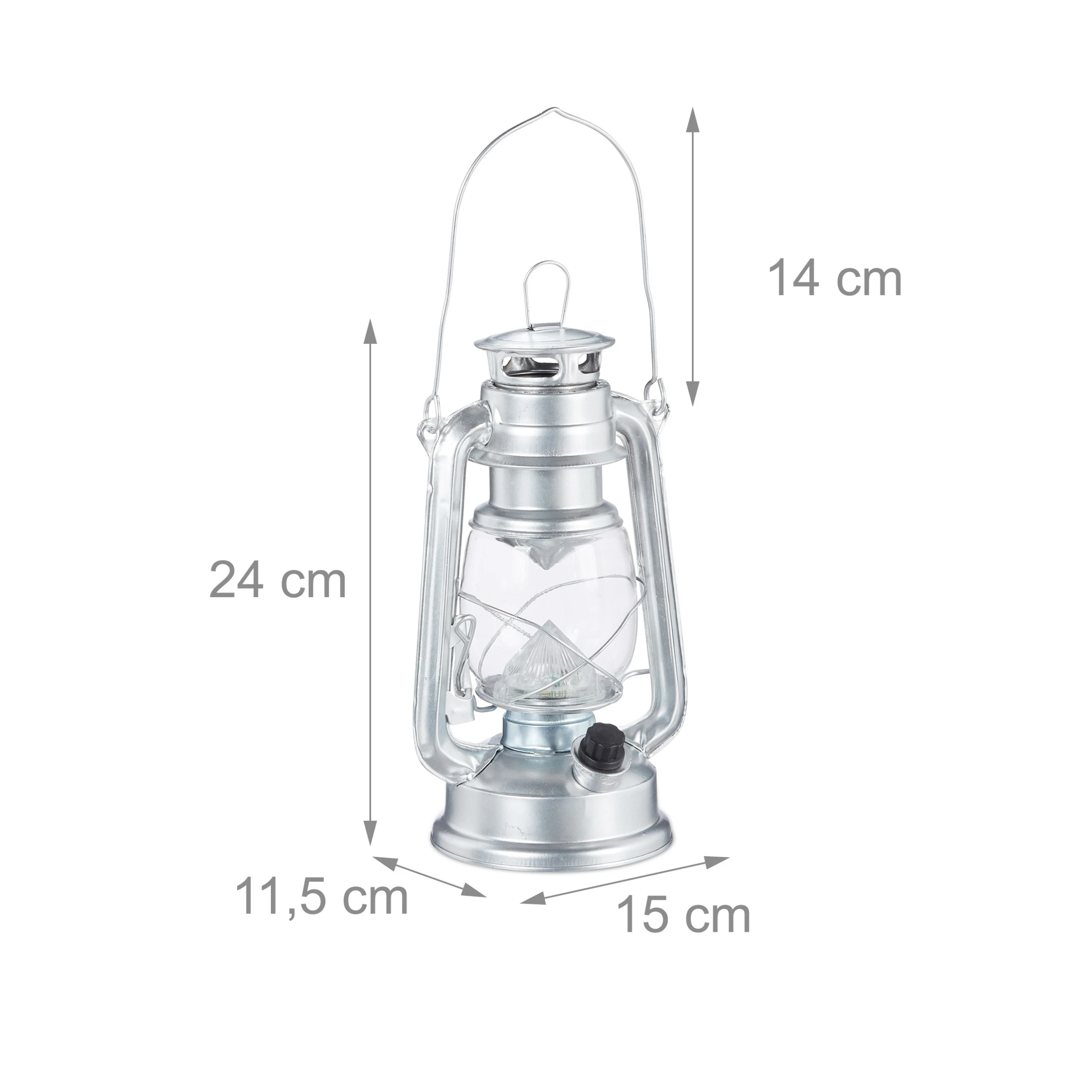 Relaxdays 2x Sturmlaterne LED In Silber – Bild 4