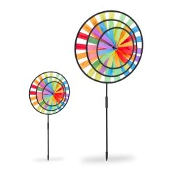 Relaxdays 2x Windrad In Bunt - (B)35,5 X (H)73,5 X (T)15 Cm