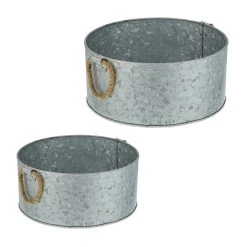 Relaxdays 2x Zinkschale In Silber