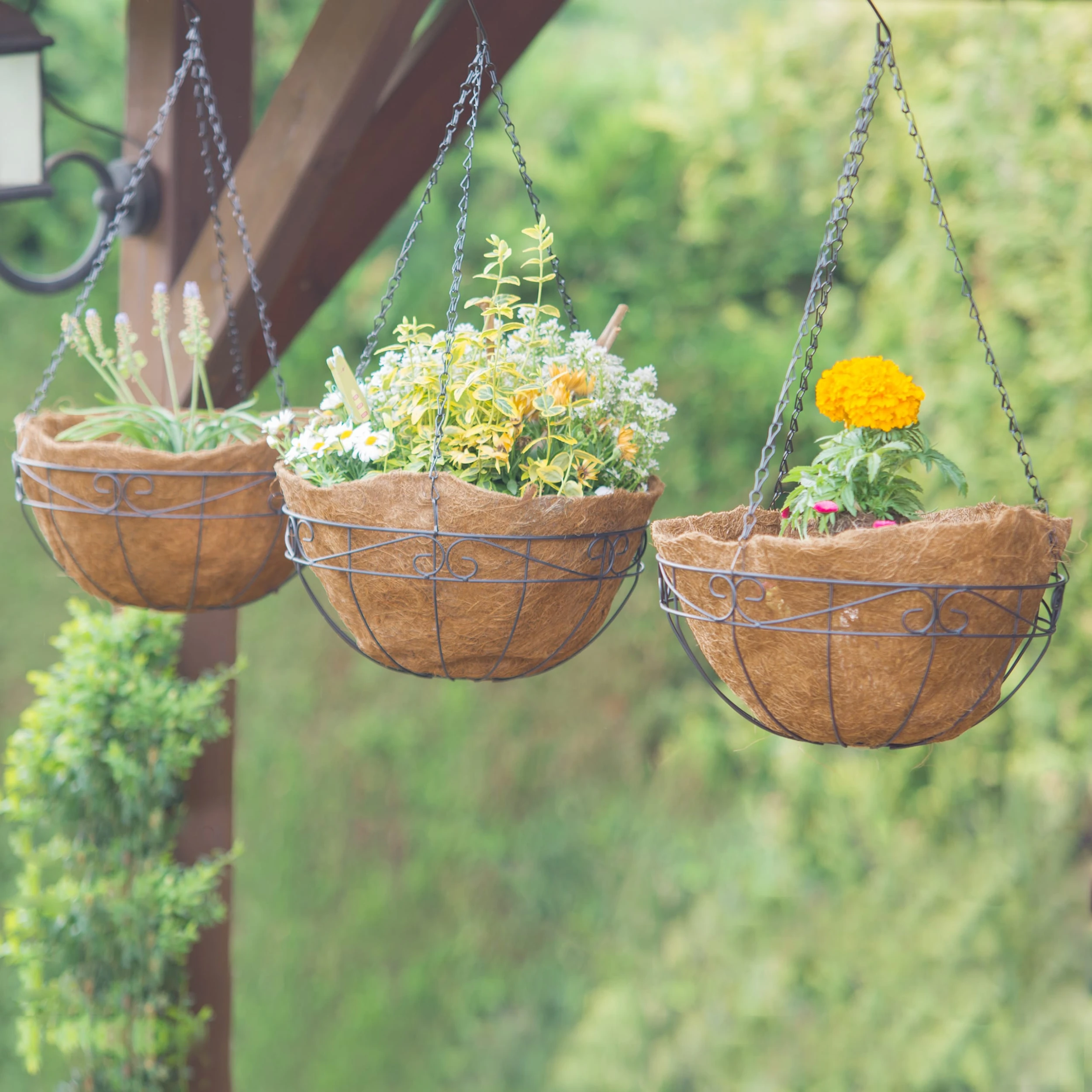 Relaxdays 3 Tlg. Blumenampel In Braun 33 L – Bild 2