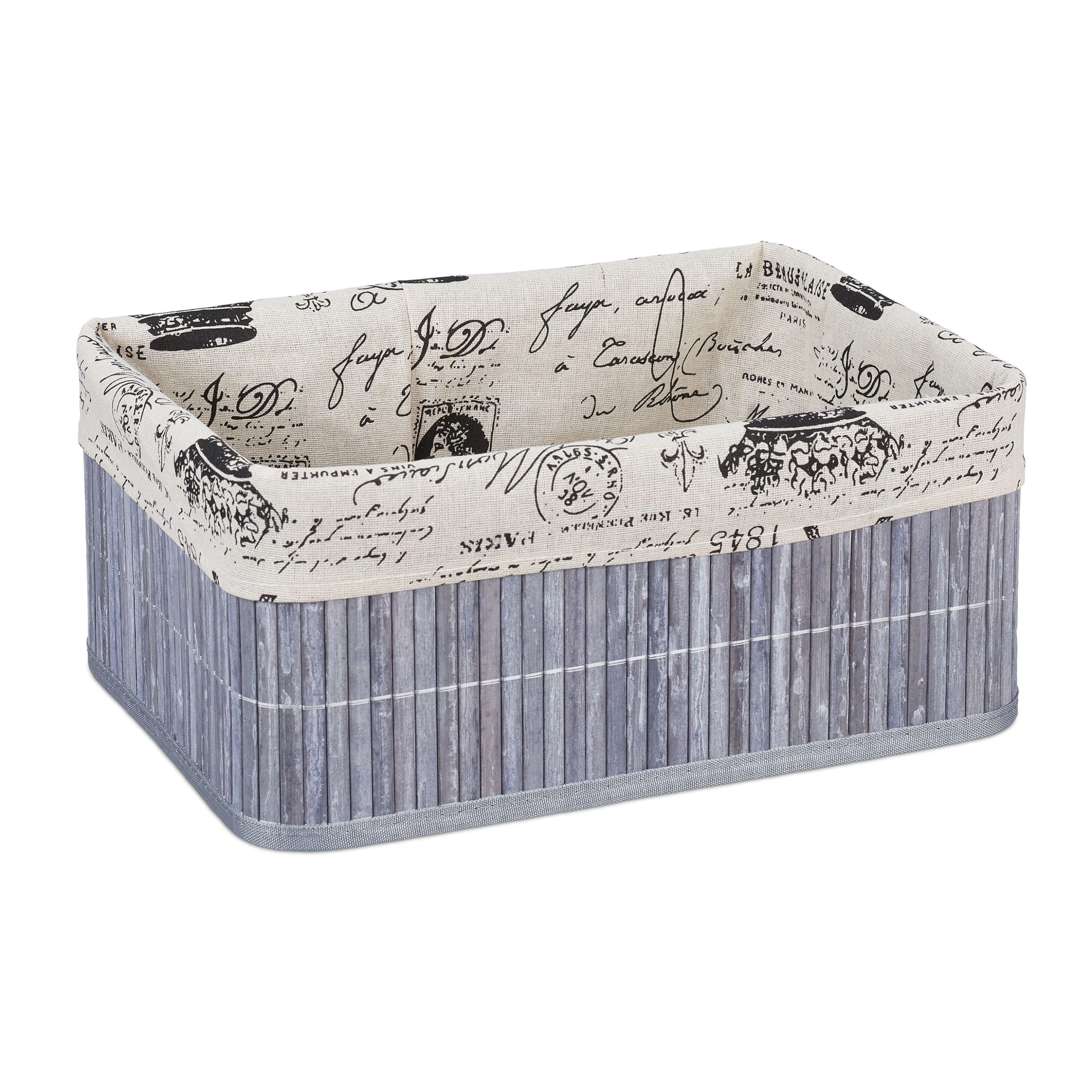 Relaxdays 3 X Aufbewahrungskorb In Grau - (B)38 X (H)16,5 X (T)28,5 Cm