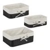 Relaxdays 3 X Aufbewahrungskorb In Schwarz/ Creme