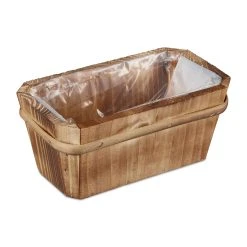 Relaxdays 3 X Blumenkasten In Natur - (B)19,5 X (H)8,5 X (T)11 Cm